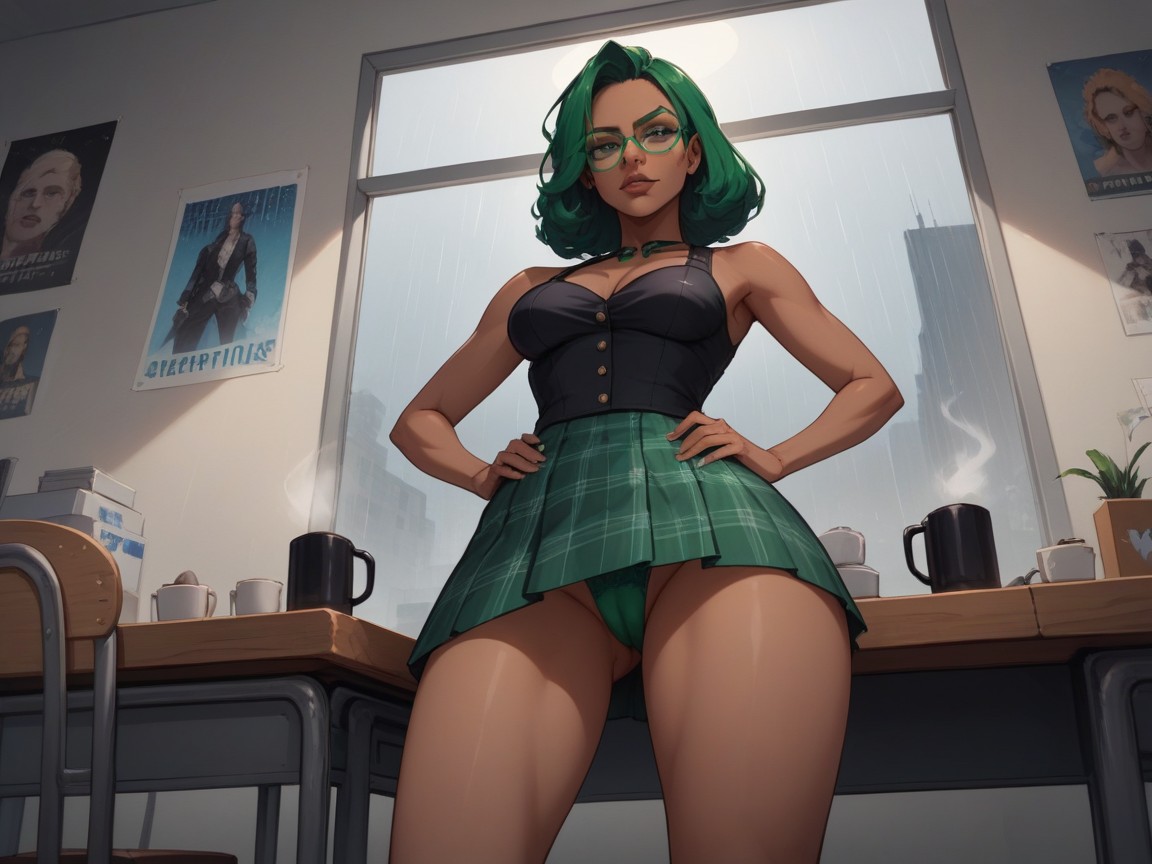 Hips Proportionate To Chest, Noir Lighting, Squared Shoulders Hentai AI Porn