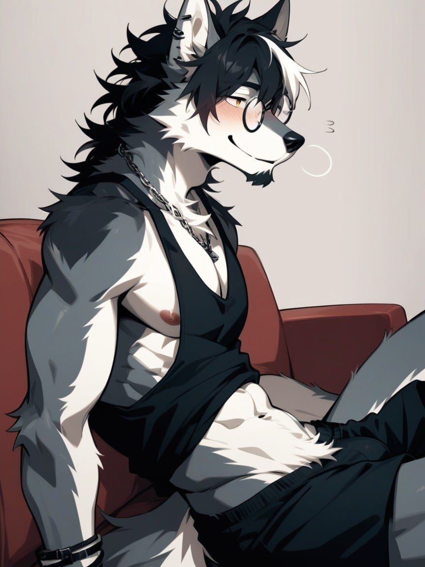 Ear Piercings, Eaist, Wolf Furry AI Porn