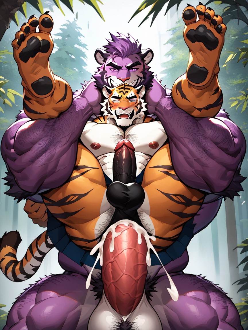 Gay Anal Sex, Cum, Lots Of Hair Furry AI Porn