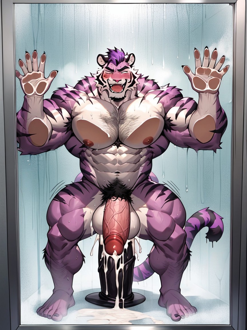 Cum, Hairy Men, Gay Guys Watching Furry AI Porn