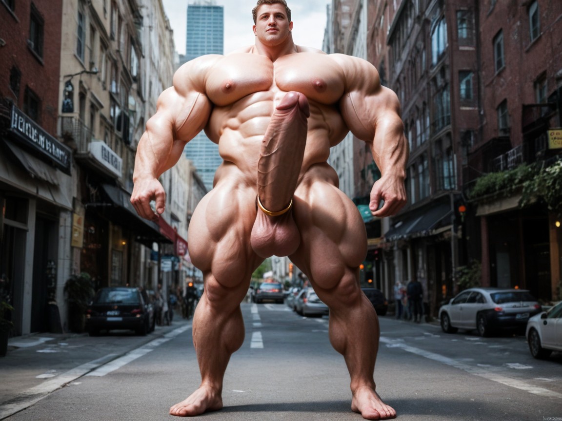 Huge Chin, Fantasy Bodybuilder, Muscle Growth AI Gay Porn