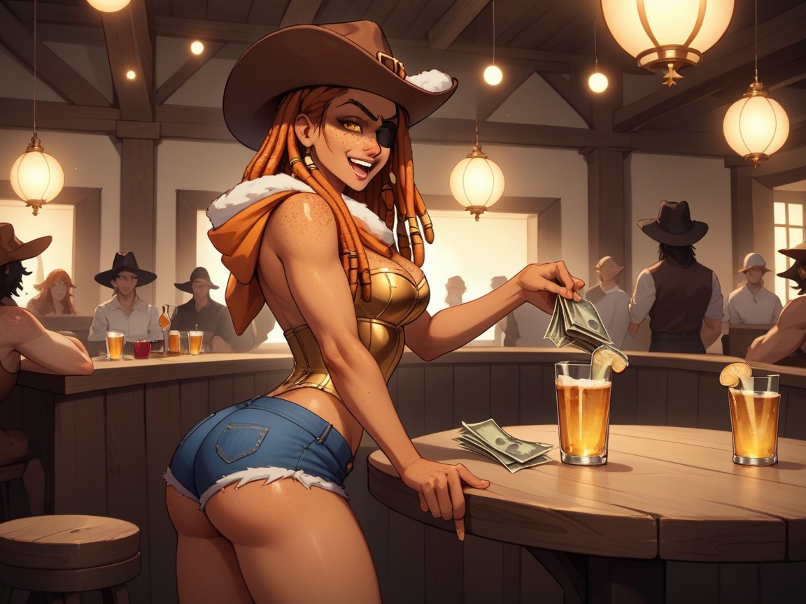 Rounded Chest Width, Ass Depth Low, Lots Of Money On A Table Hentai AI Porn