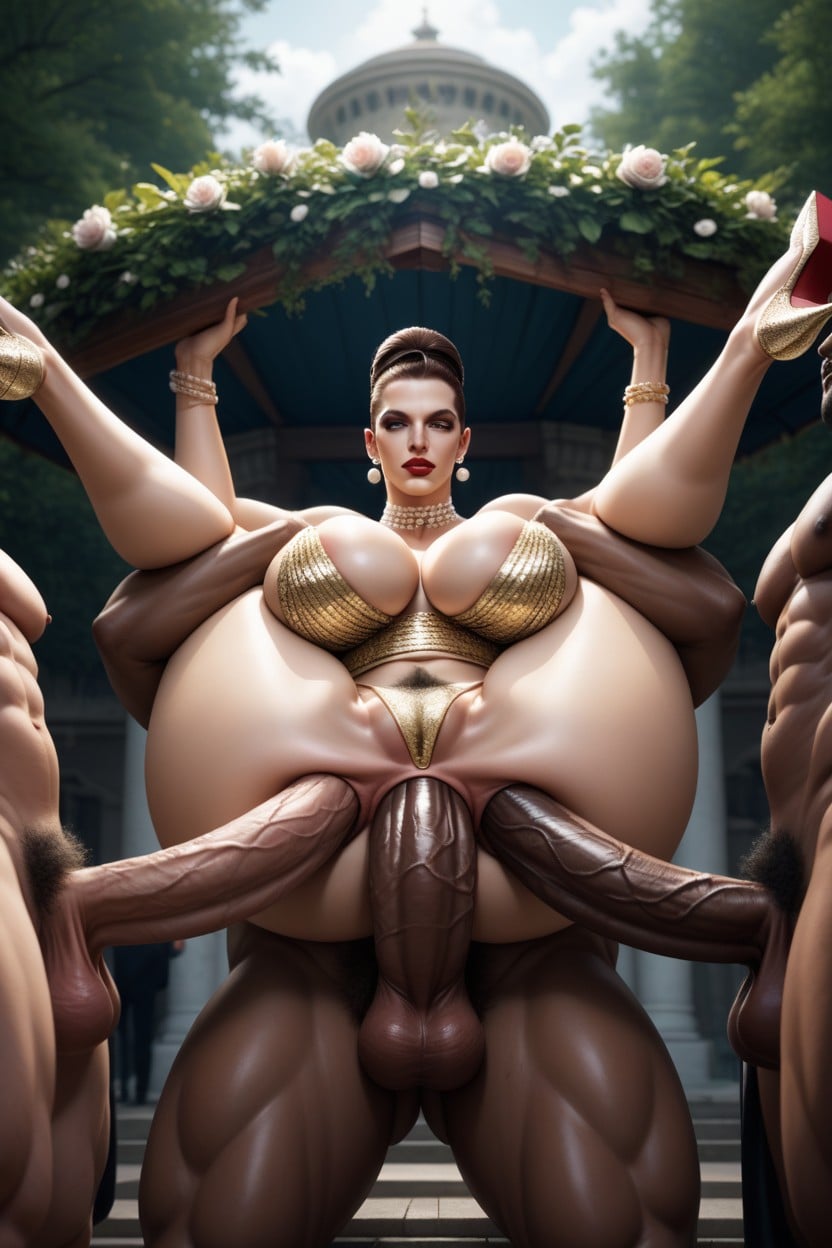 Legs Up, Head Upside Down, Gangbang AI Porn
