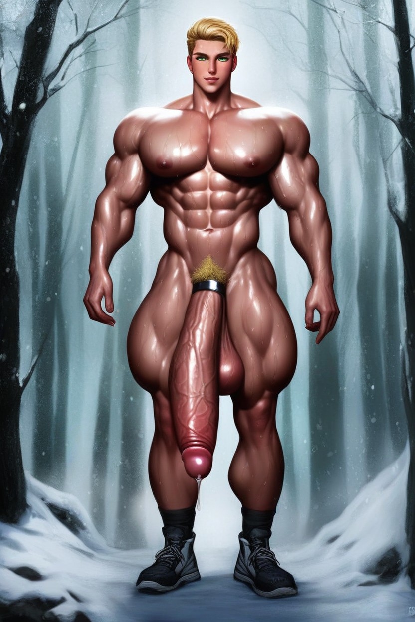 Forest, Sweaty, Engorged Cock AI Gay Porn