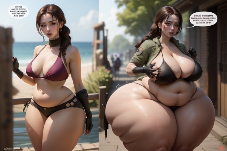 Ssbbw, Lara Croft, Her Extremely Gargantuan Fat Expanding Extremely Larger Breasts Hentai AI Porn