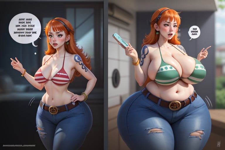 Bikini, Extremely Large Ass, Nami Hentai AI Porn