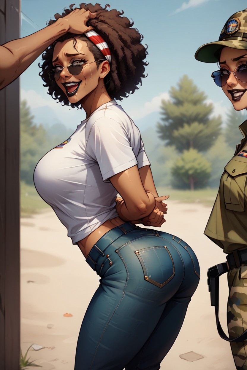 Rear View, Hand On Head, Happy Crying Hentai AI Porn