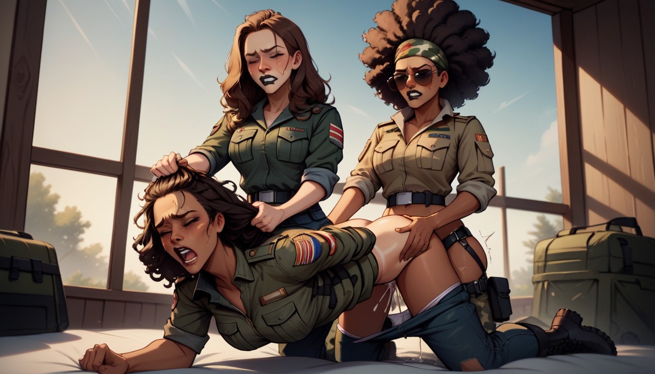 Afro, Aggresive, Wearing Camo Clothes Hentai AI Porn