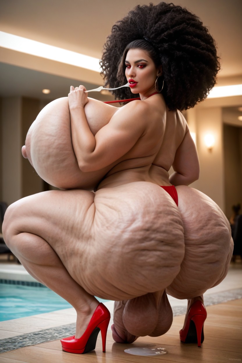 Dome Light, Enema, Hyper Huge Testicle Shemale AI Porn