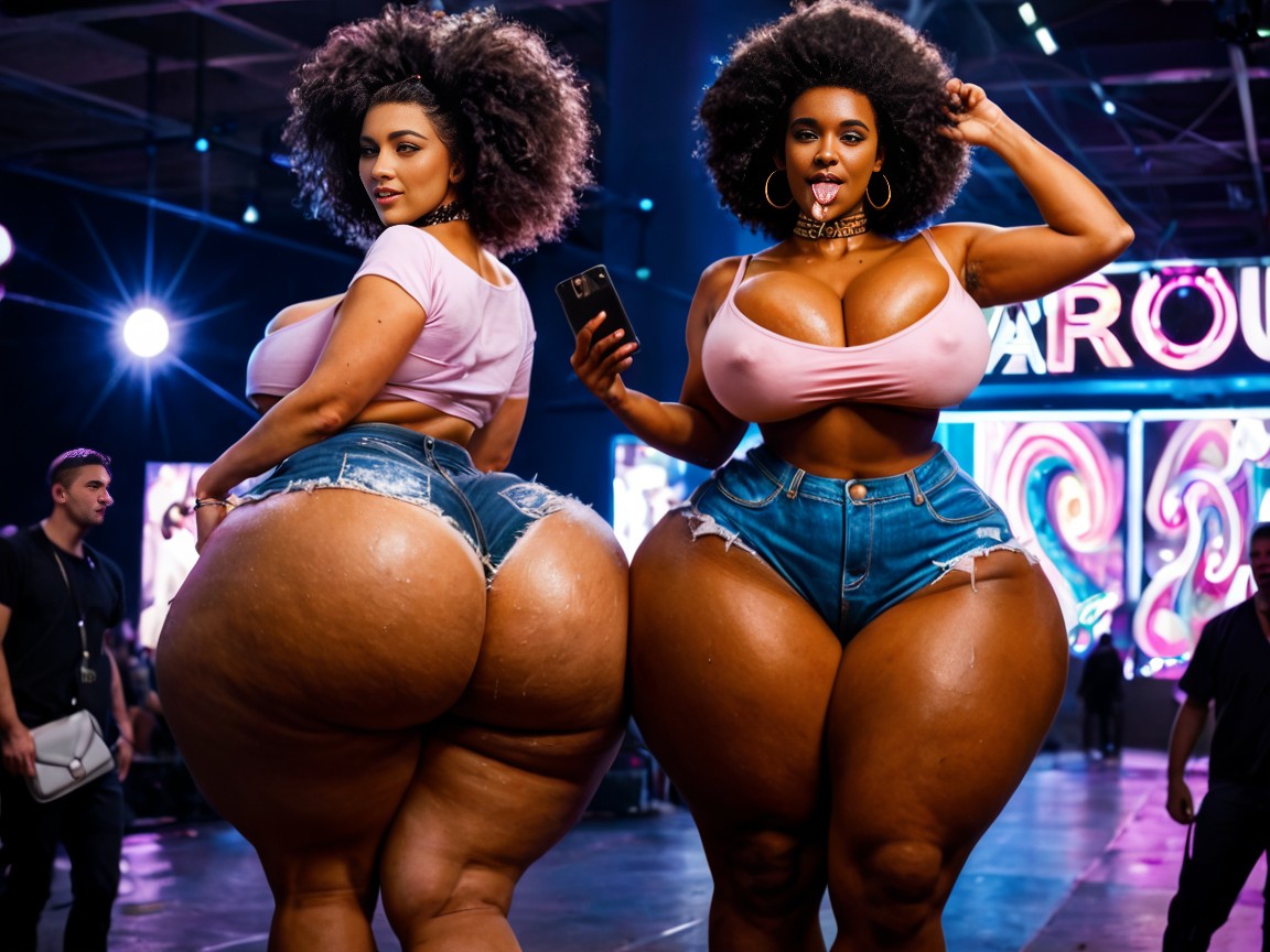 1 Person, Disco Location, Enlarged Long Nipples AI Porn