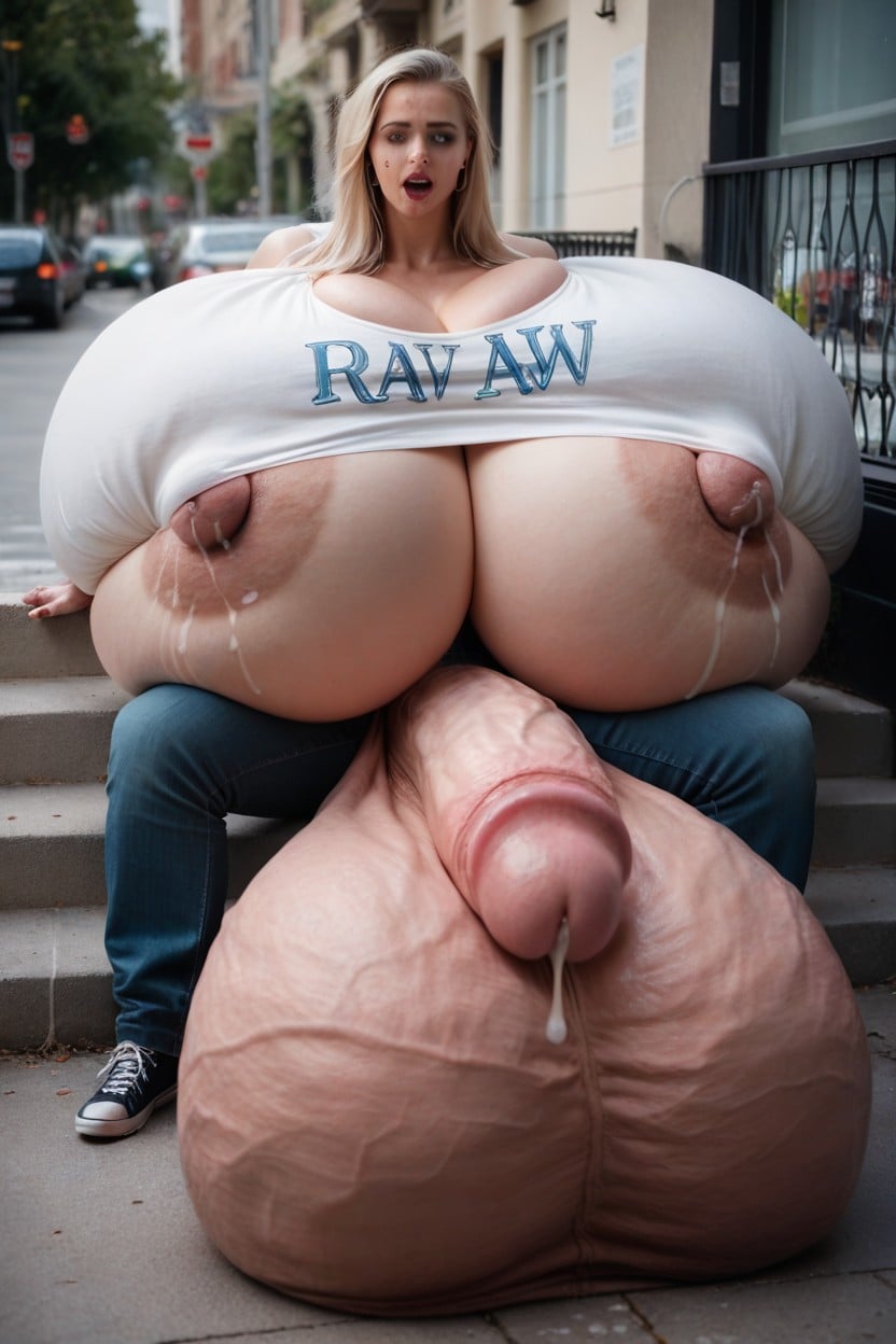 Lactating, Hyper Pregnant Belly, Extreme Breast Expansion Shemale AI Porn