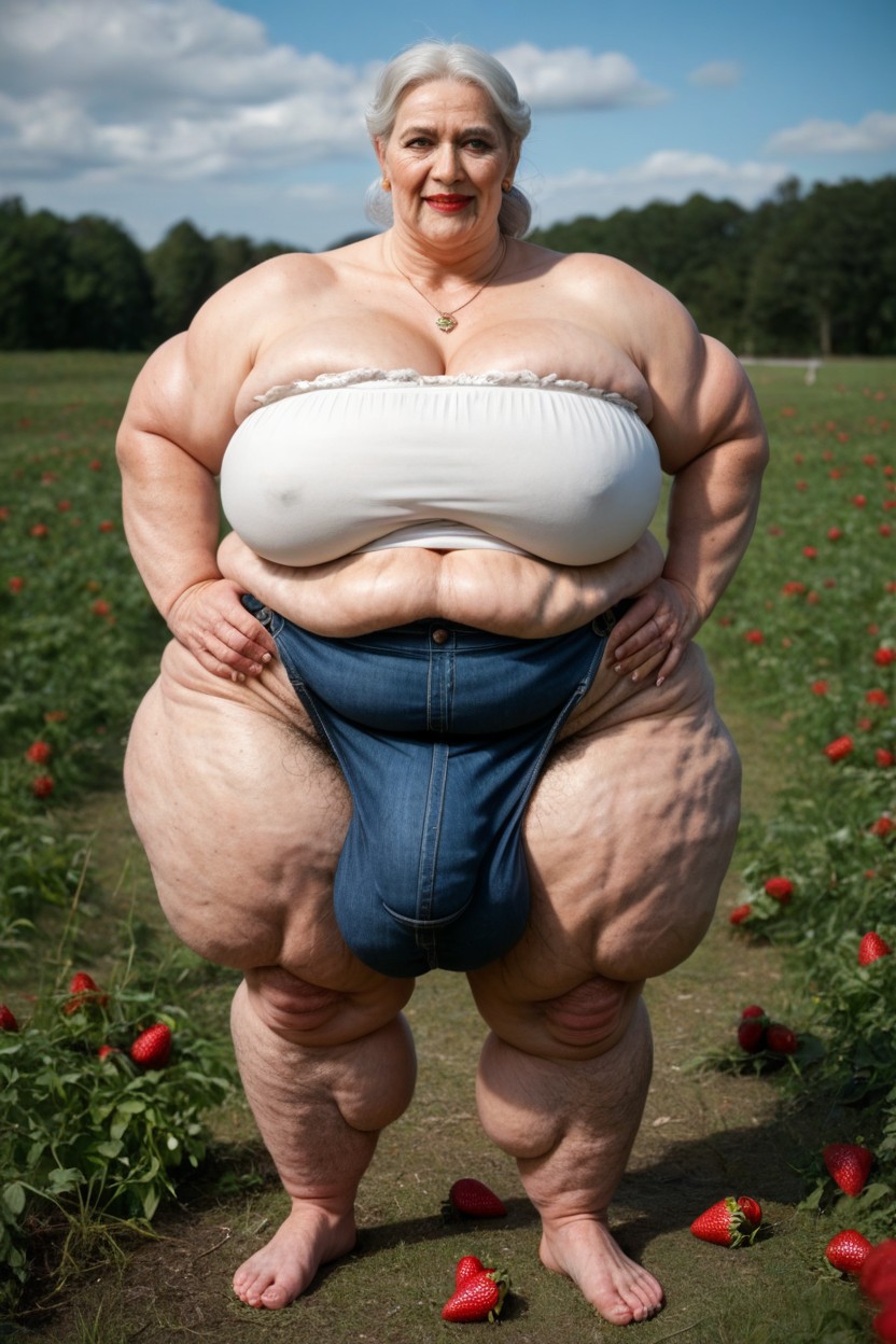 Белые Волосы, Morbidly Obese, Strawberry Field Background Транссексуалы AI порно
