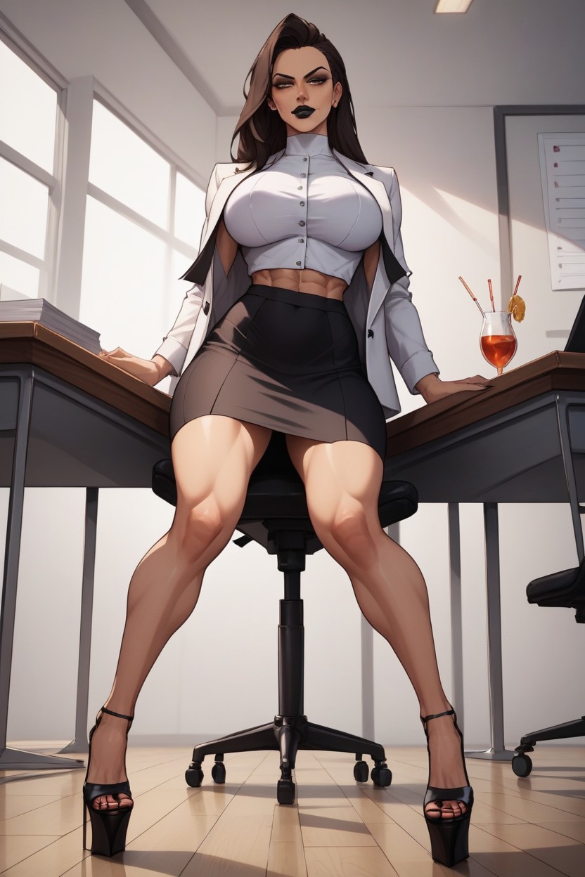 Black Skirt, Full Body, Office Suit AI Porn
