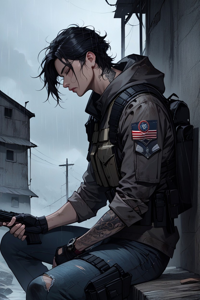 Raining, Military Tattoos, Nsfw AI Porn