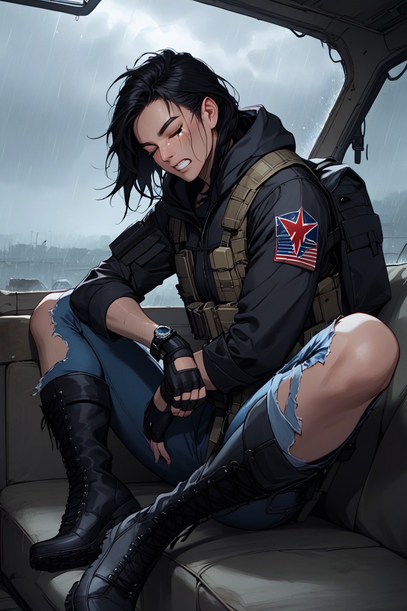 Close Environment, Clenched Teeth, Post Apocalyptic Setting AI Porn