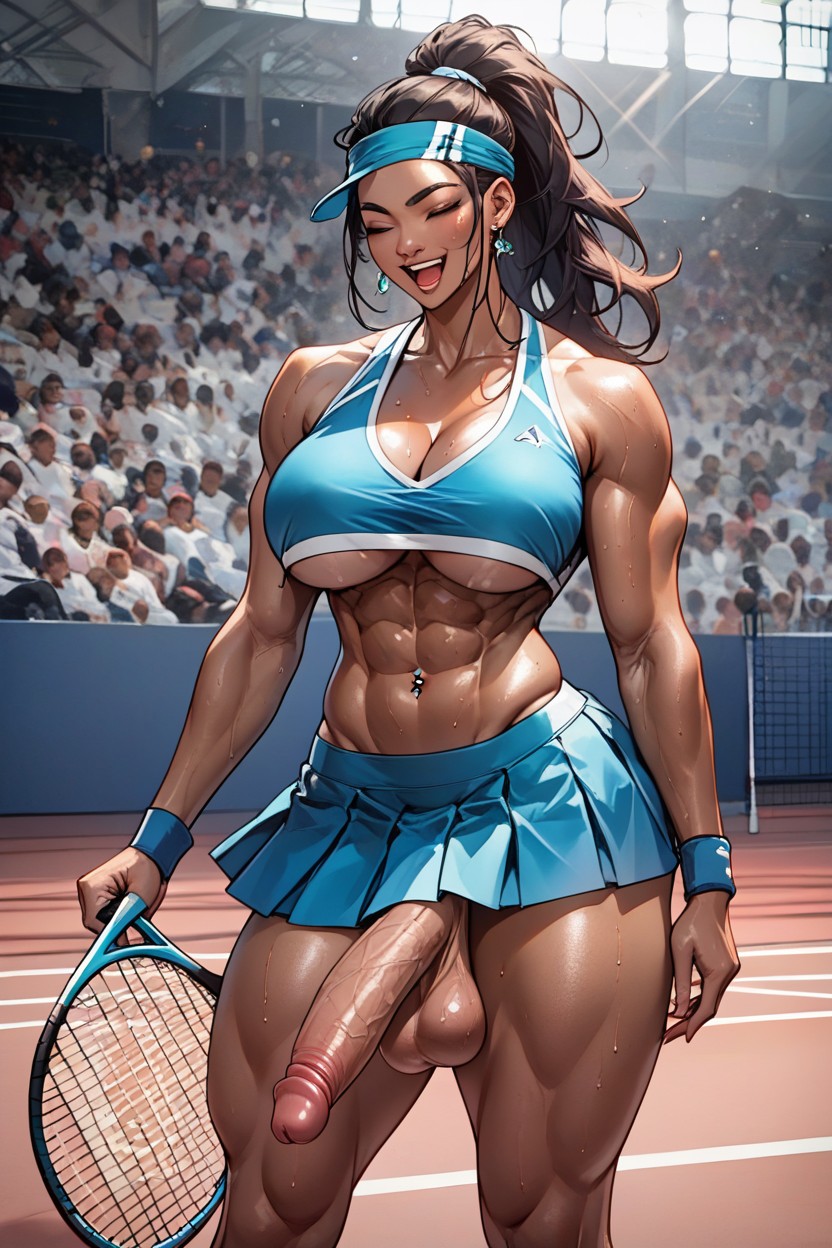 Tanned Skin, Model, Tall Shemale AI Porn