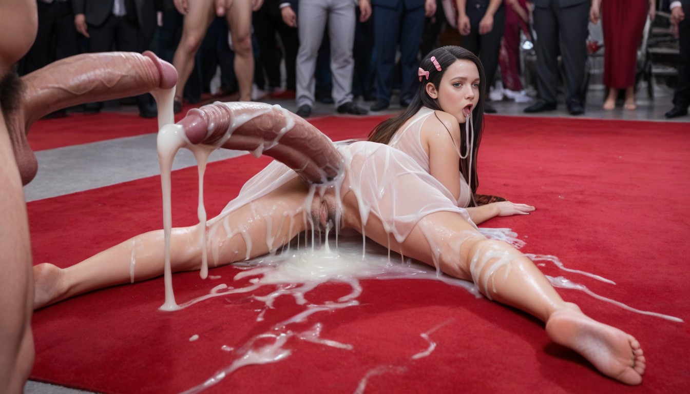 She Holding A Big Cock, Pale Skin, Vietnam Aodai Clothing AI Porn