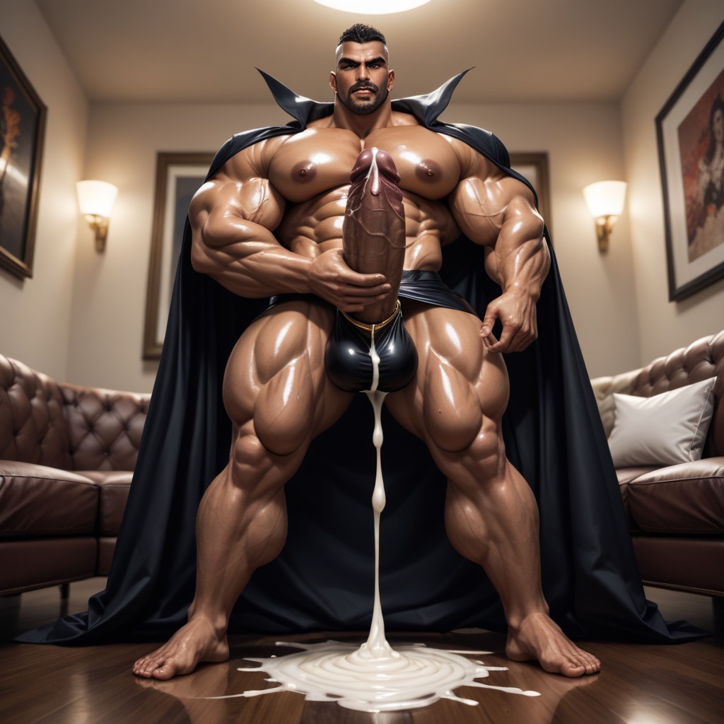 Gigantic Cock, Bottom Up, Living Room AI Gay Porn