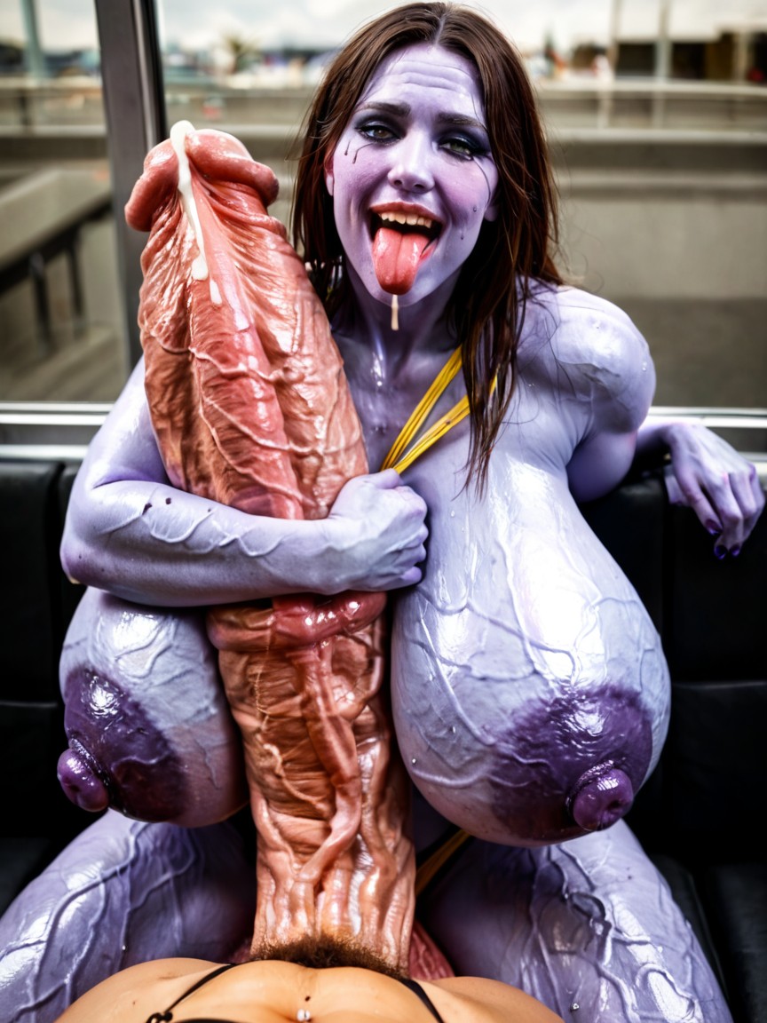 Absurdly Veiny, Dripping Sweat, Gigantic Massive Testicles Shemale AI Porn