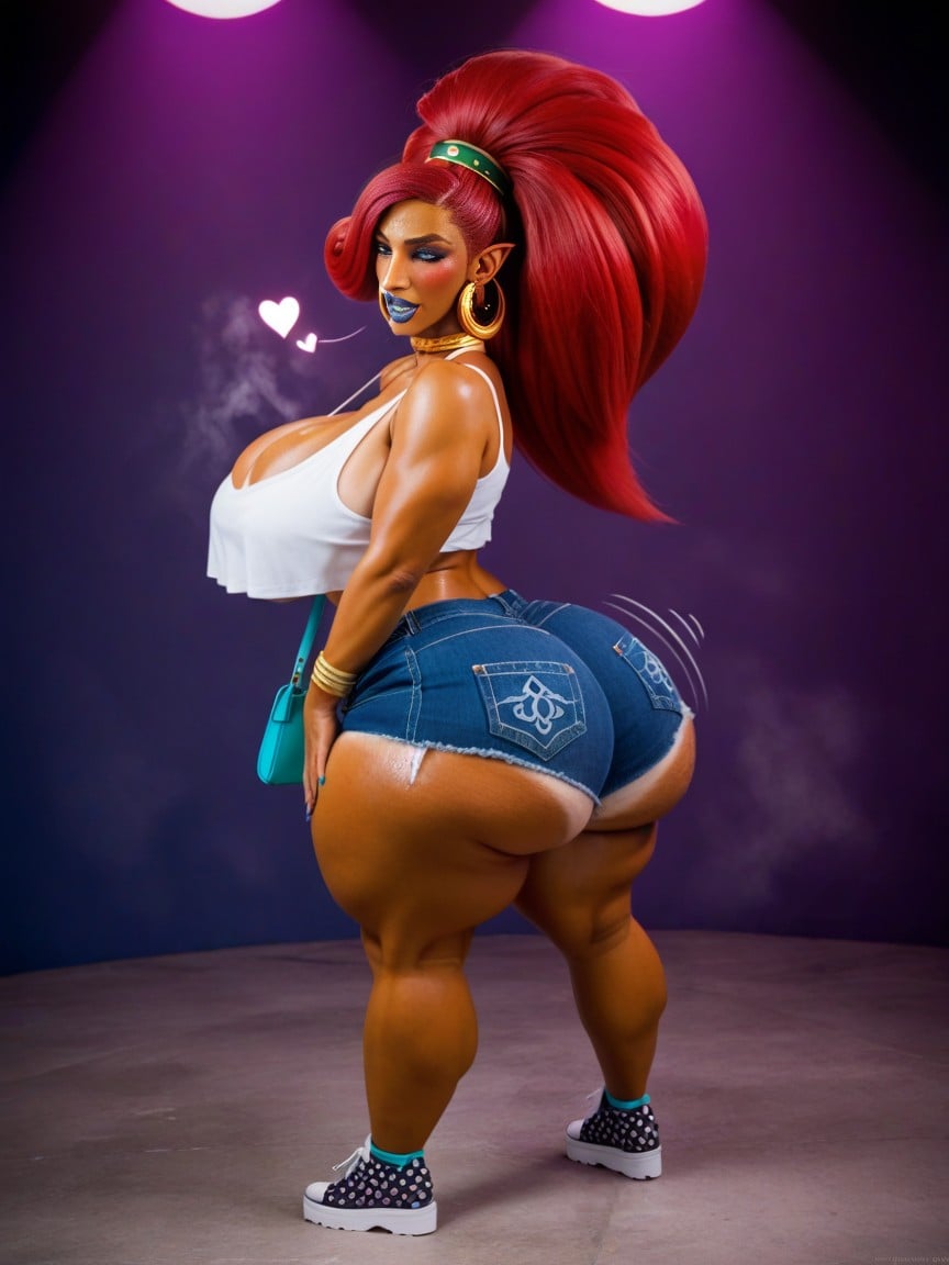 Standing, Pubic Mound, Hyper Long Eye Lashes AI Porn