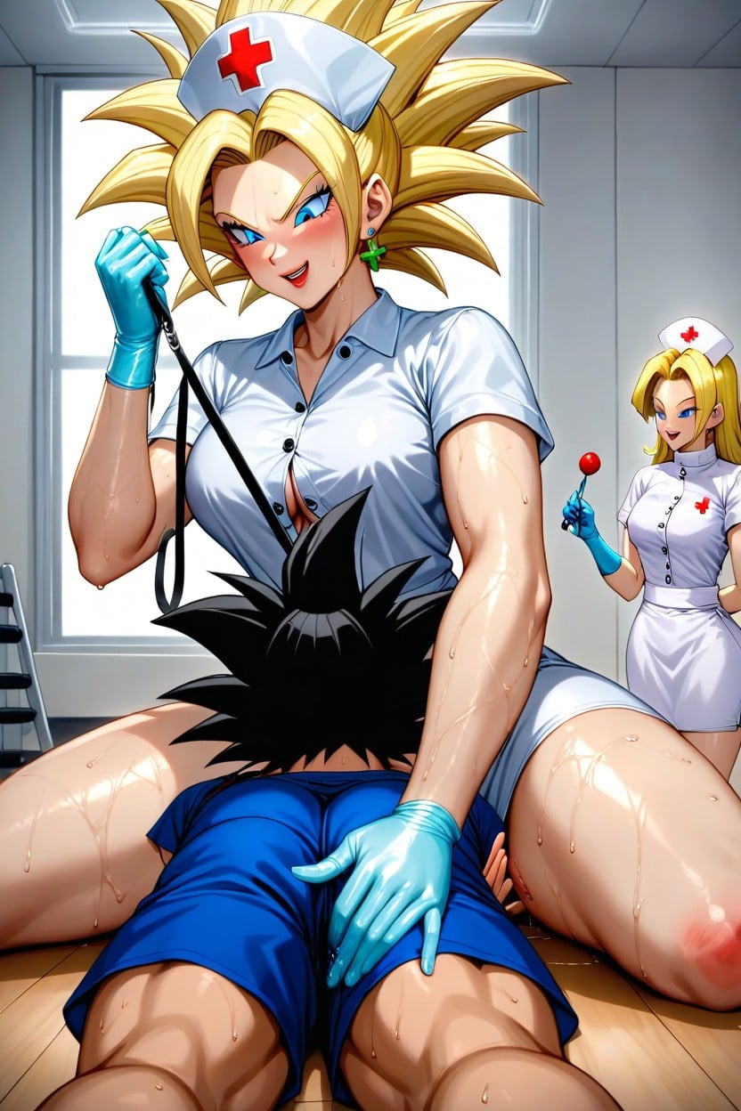 Two People, Fingering His Ass, Dominant Female Hentai AI Porn