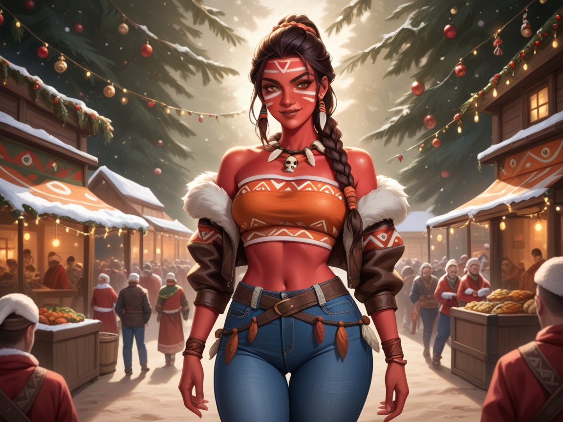 Proud Smug Face, Wide Set Eyes, Christmas Decorations Hentai AI Porn