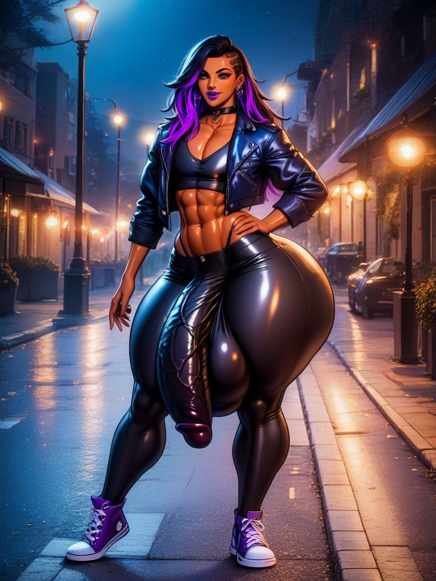 Oiled Skin, Multi Colored Hair, Leggings AI Gay Porn