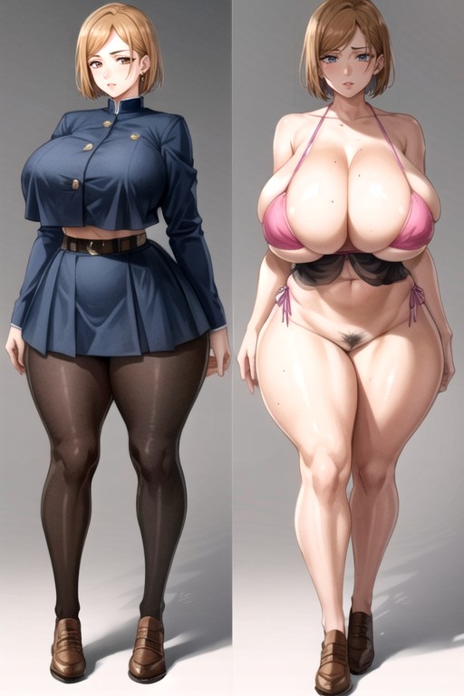 Pubic Hair, Split Screen, Large Ass Hentai AI Porn