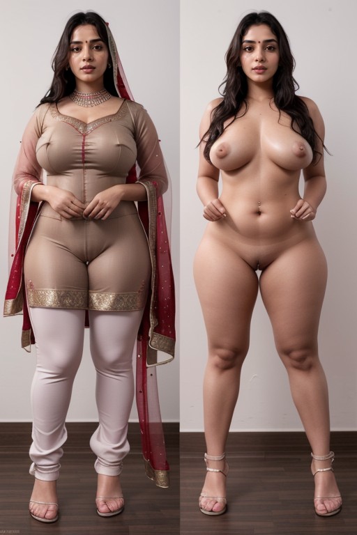 Vagina Dripping Wet, Standing, Flashy Makeup AI Porn