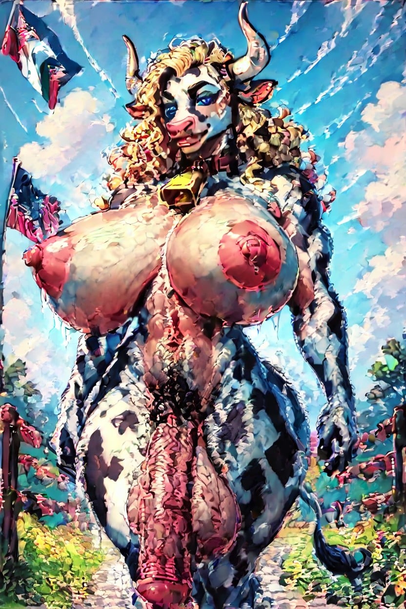 Fit, Cow Woman, Bovine Furry AI Porn