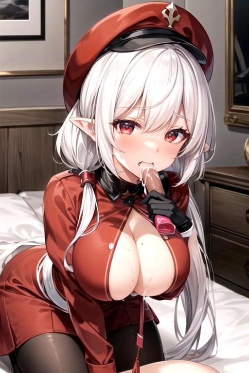 Half Closed Eyes, Natural Breasts, Blushing Hentai IA