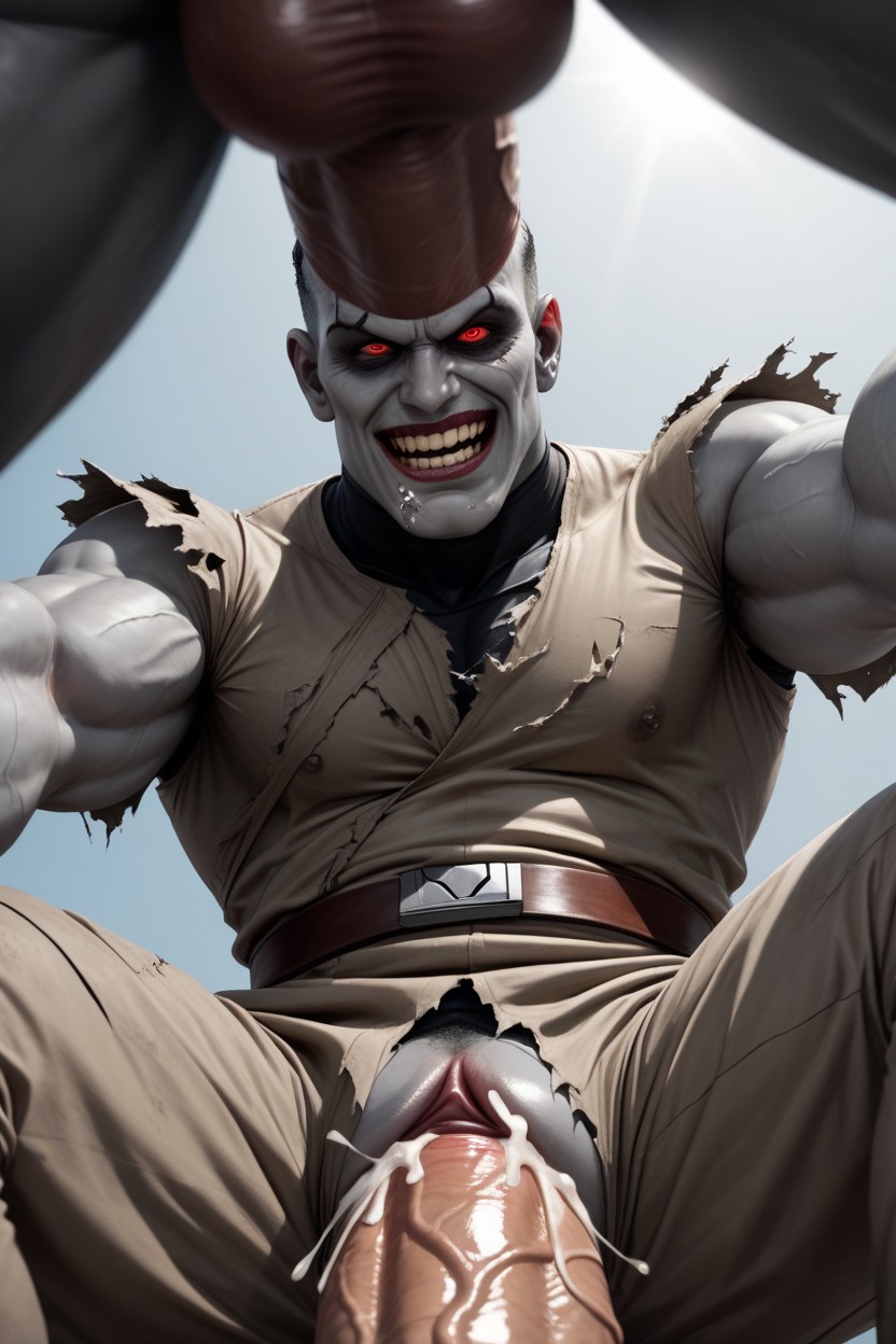 Gray Skin Zombie, Spitroast, Bottom Up AI Gay Porn