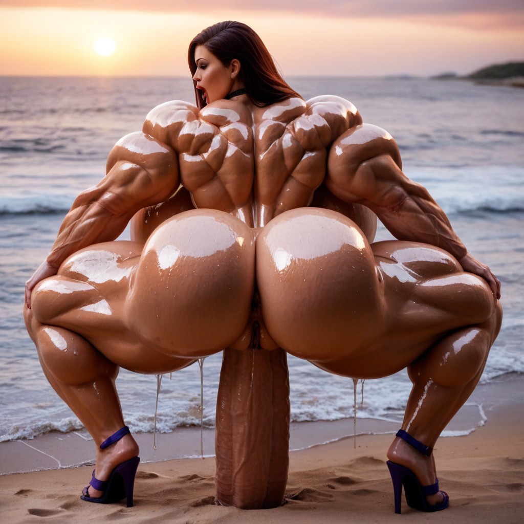 Extreme Length Hyper Massive Cock, Lactation, Extrêmement Musclé Porno IA transsexuelle