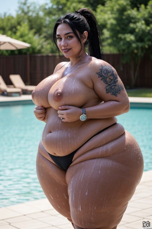 Massive Gigantic Hyper Hips, Sweaty, Ussbbw AI Porn