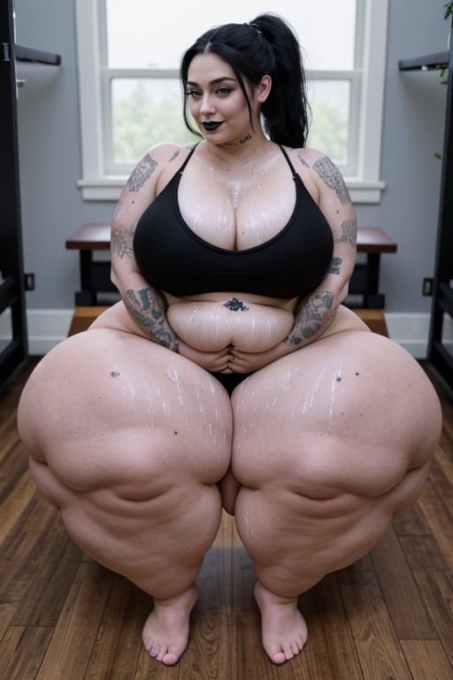 Ussbbw, Wide Hips, Squatting AI Porn