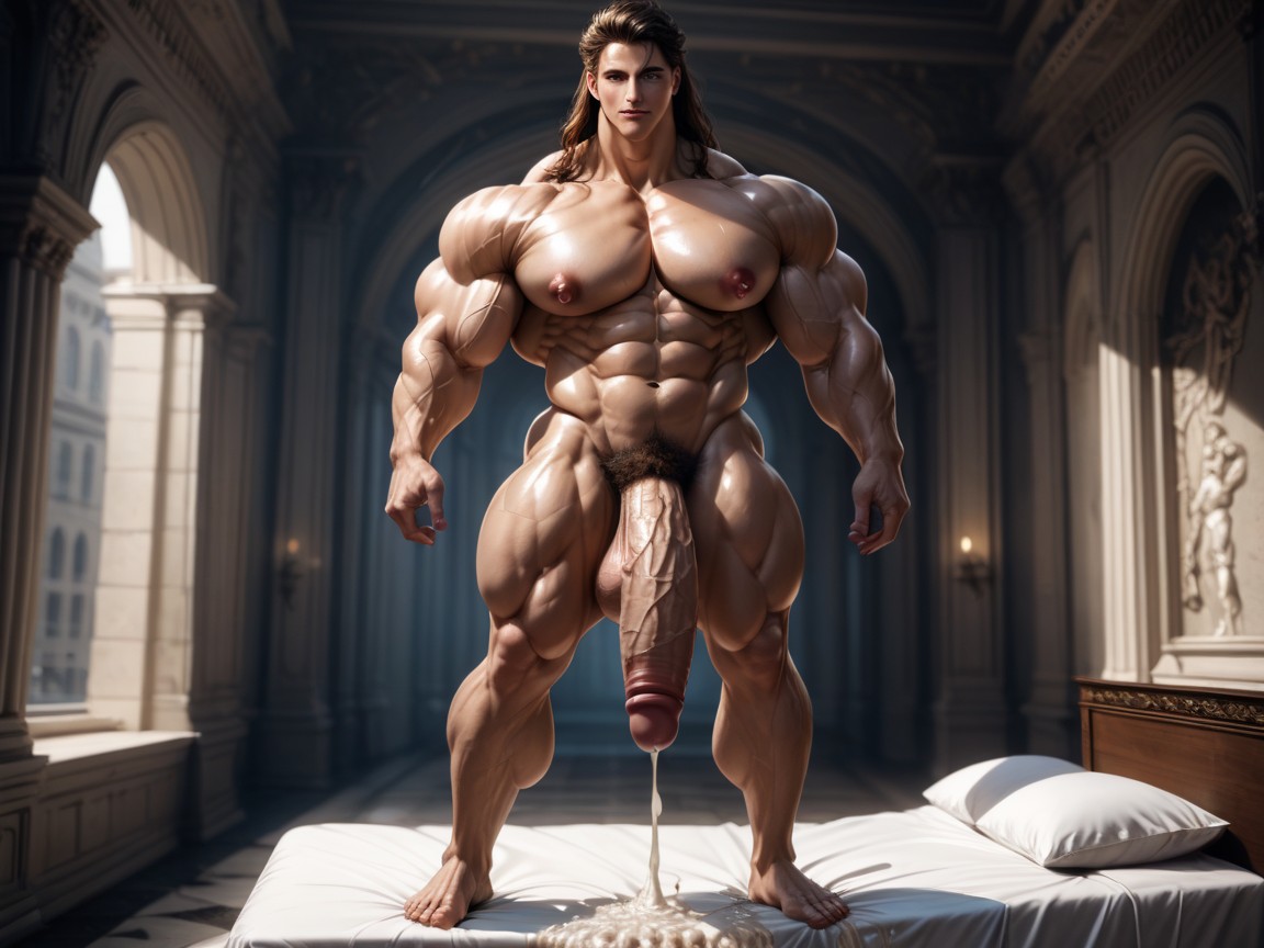 Muscular, Thick Thighs, Cumshot AI Gay Porn