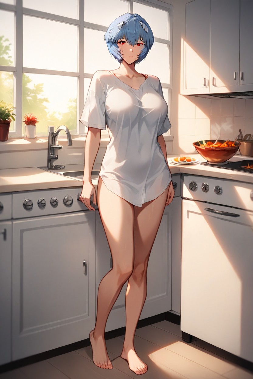 Standing, Ayanami Rei From Evangelion, Full Body ИИ гей порно