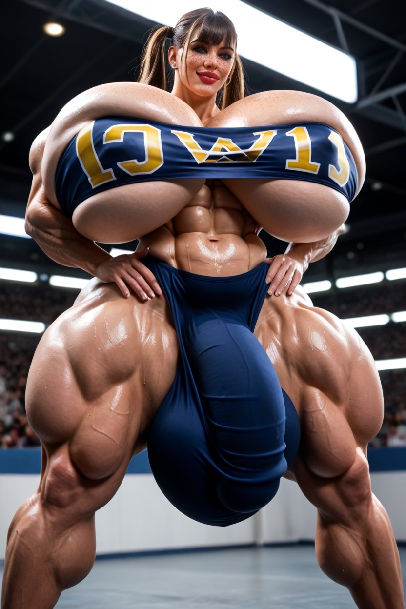 Gigantic Abs, Green Eyes, Veins Porno IA transsexuelle
