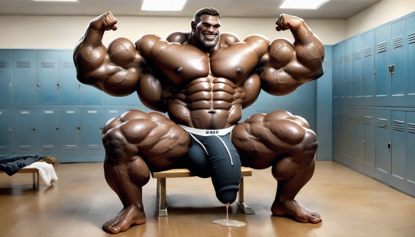 Monstrous Bodybuilder, 18+, Precum Transparent Clear AI Gay Porn