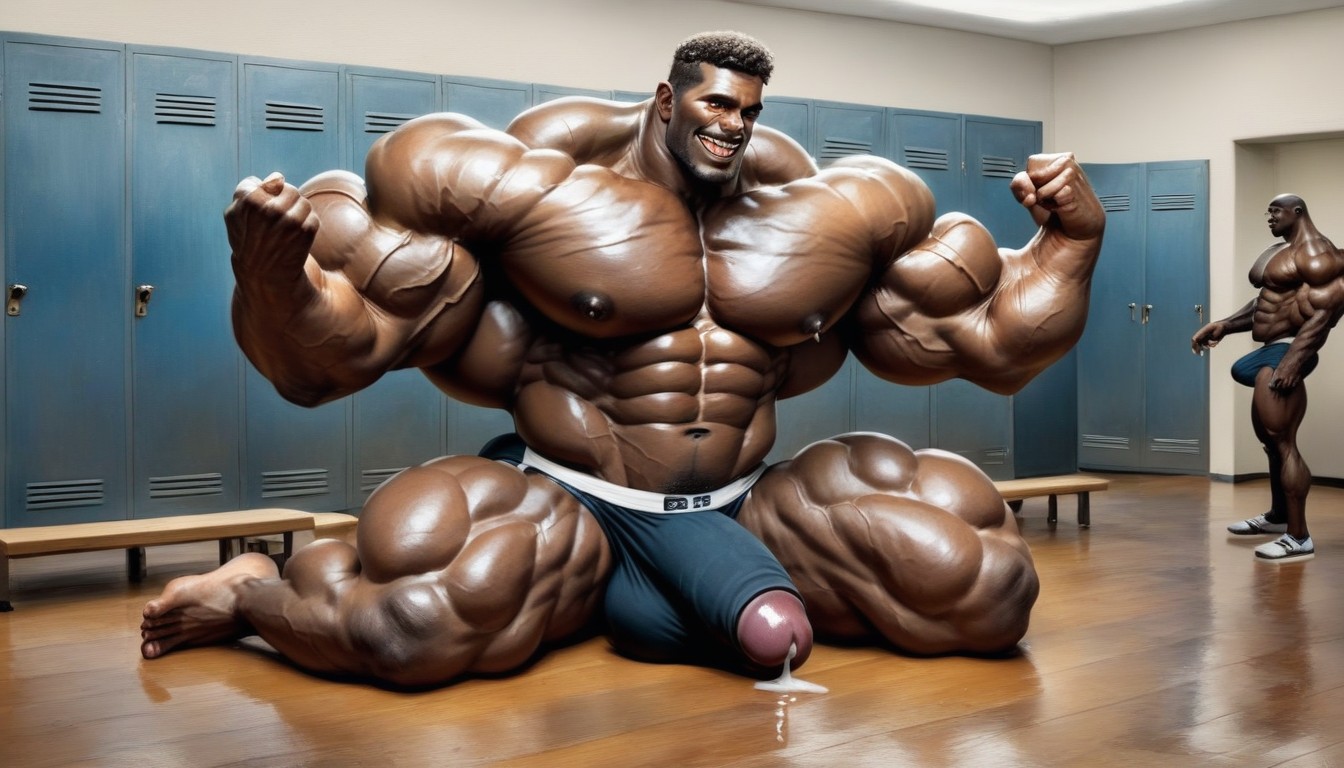 Leaking Precum, Briefs, Hyper Bodybuilder AI Gay Porn