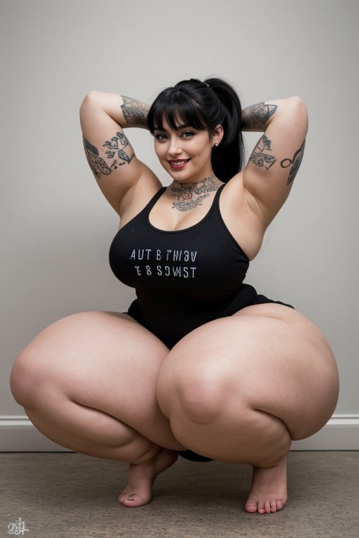 Extremely Large Thighs, Huge Arms, Massive Gigantic Hyper Thighs AI Porn