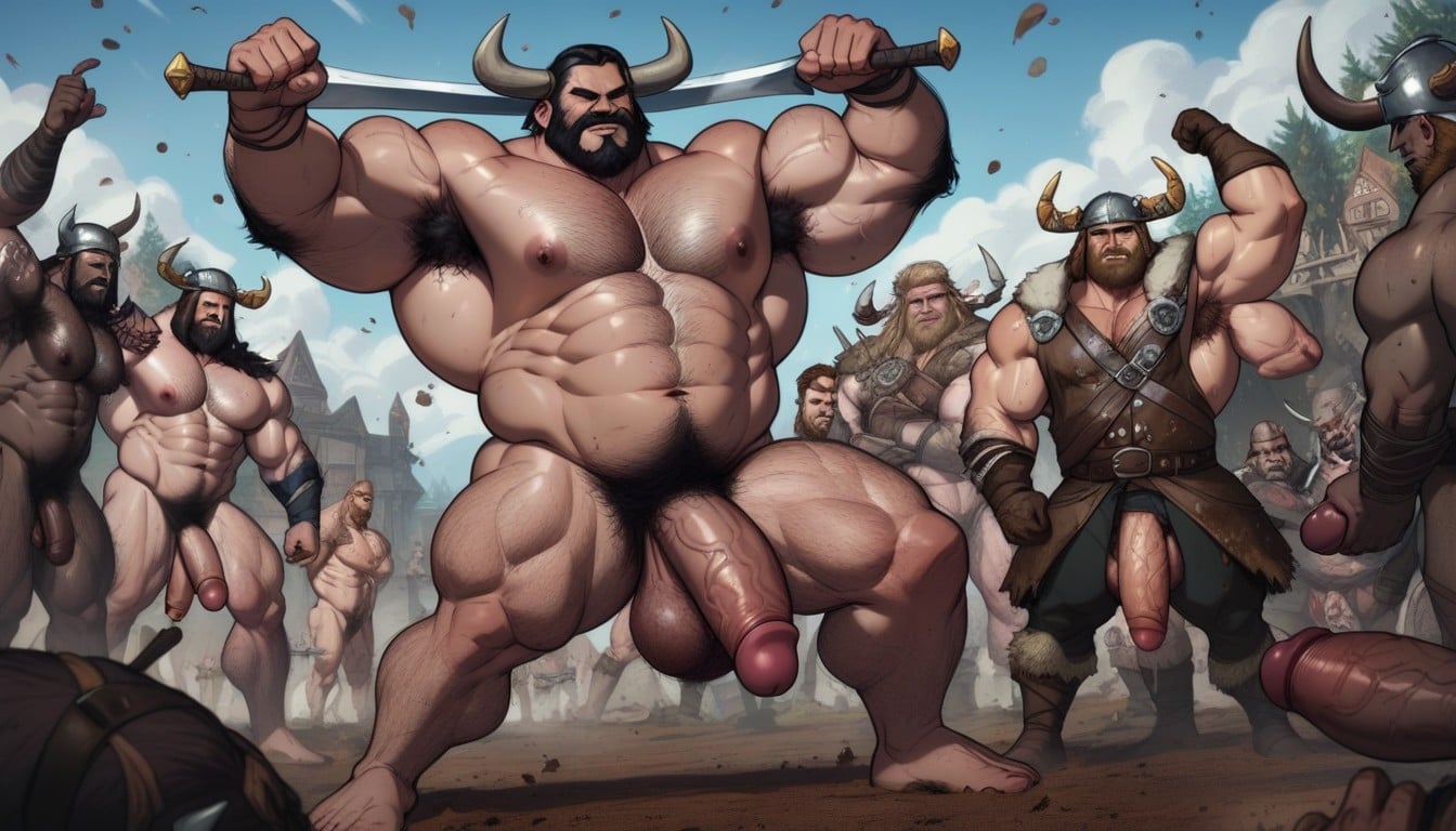Various Sizes Uncut Dicks, Masculine Team, Pelts AI Gay Porn