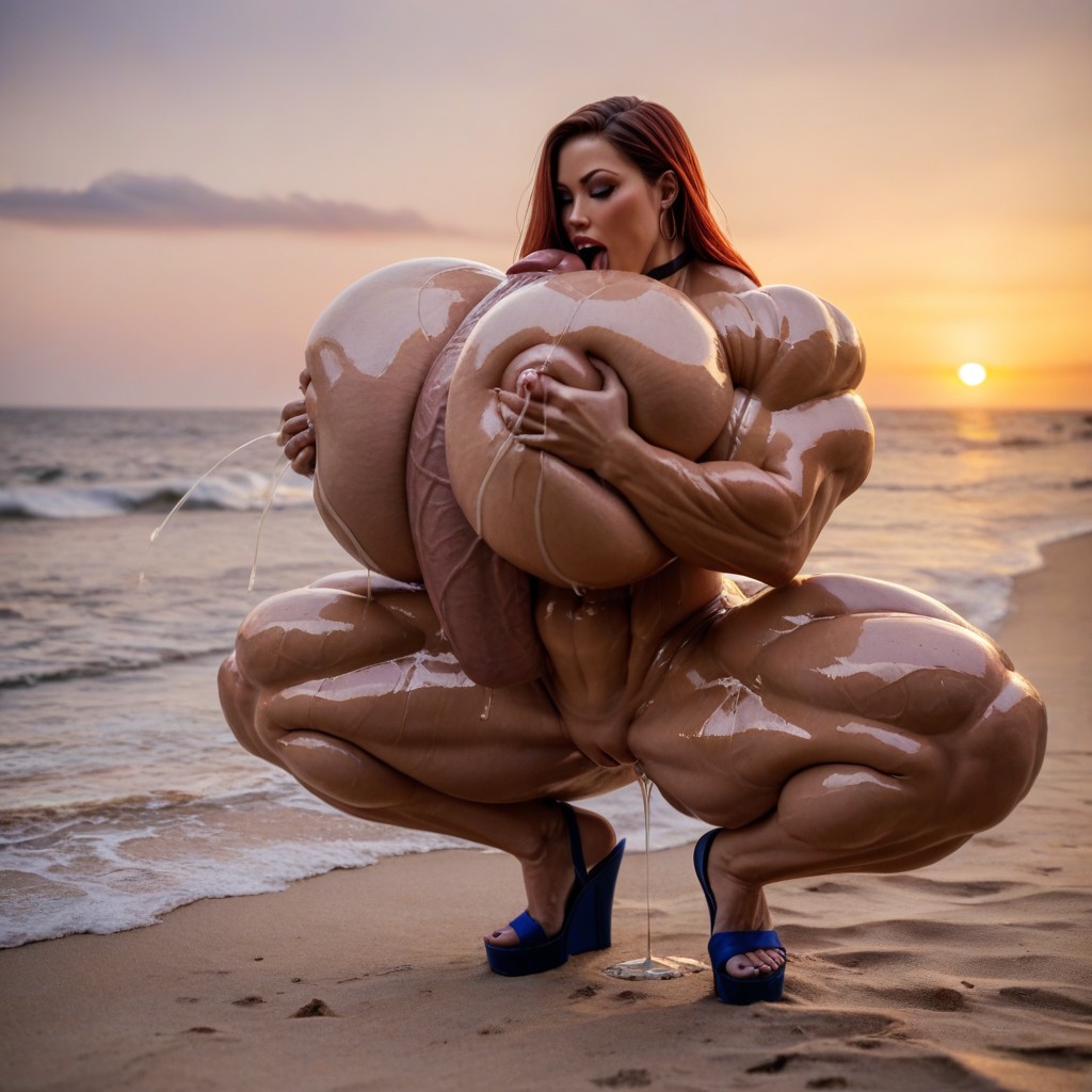 Jessica Rabbit Gripping Her Ultra Long Excessive Length Mega Super Hyper Cock, Gorgeous Pretty Goddess Fbb, Pretty Eyes Shemale AI Porn