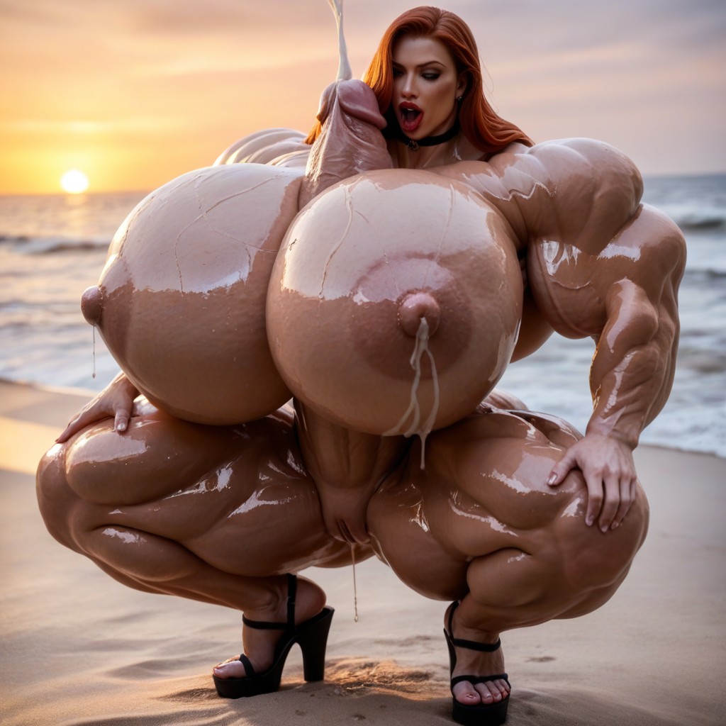 Super Extreme Long Shaft, Pretty, Ultra Muscular Shemale AI Porn
