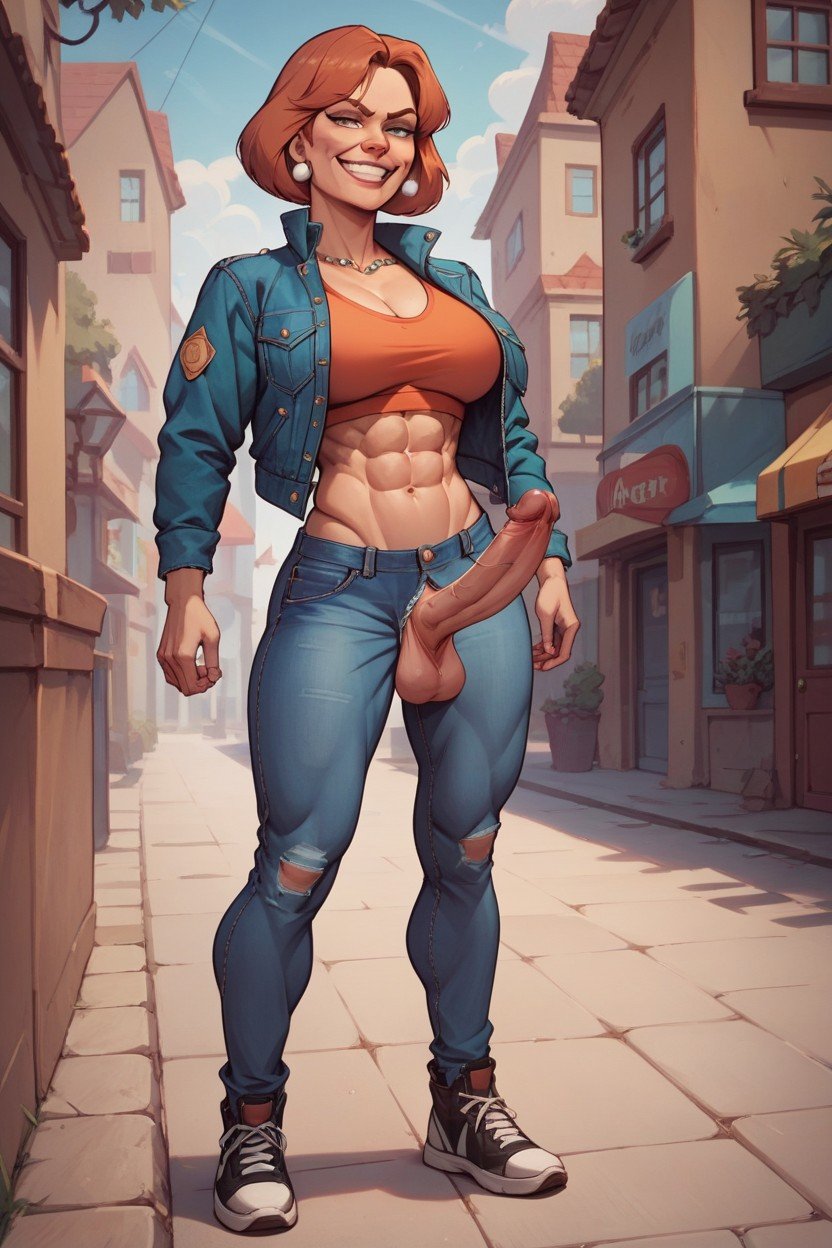 Mini Skirt, Futa, Smug Expression Furry AI Porn
