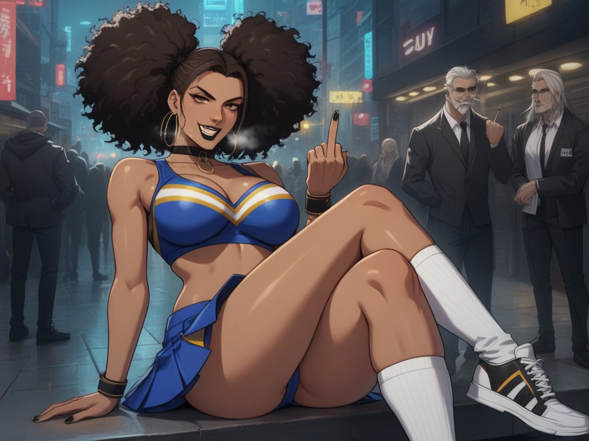 Skinny, Black Lipstick, Dimly Lit Hentai AI Porn