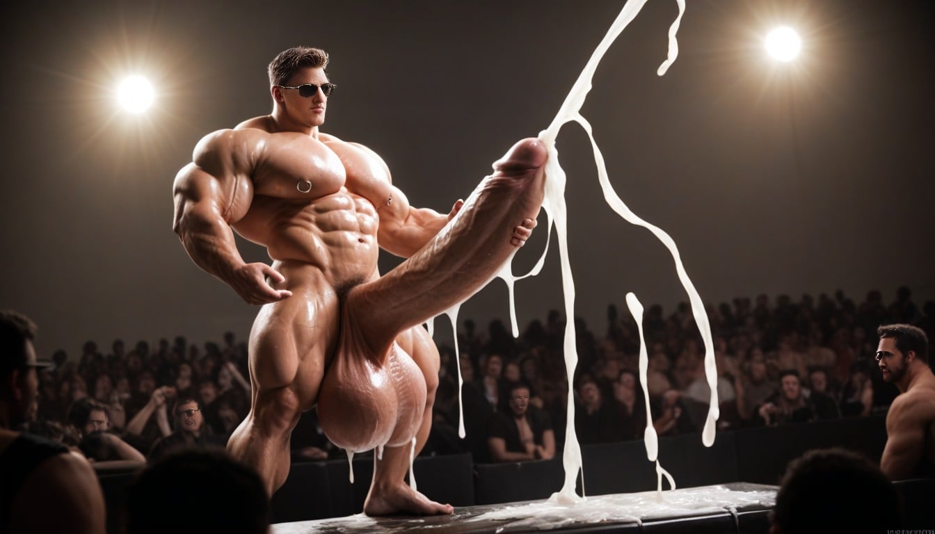 Tattoos, Dripping Cum, Oiled Skin AI Gay Porn
