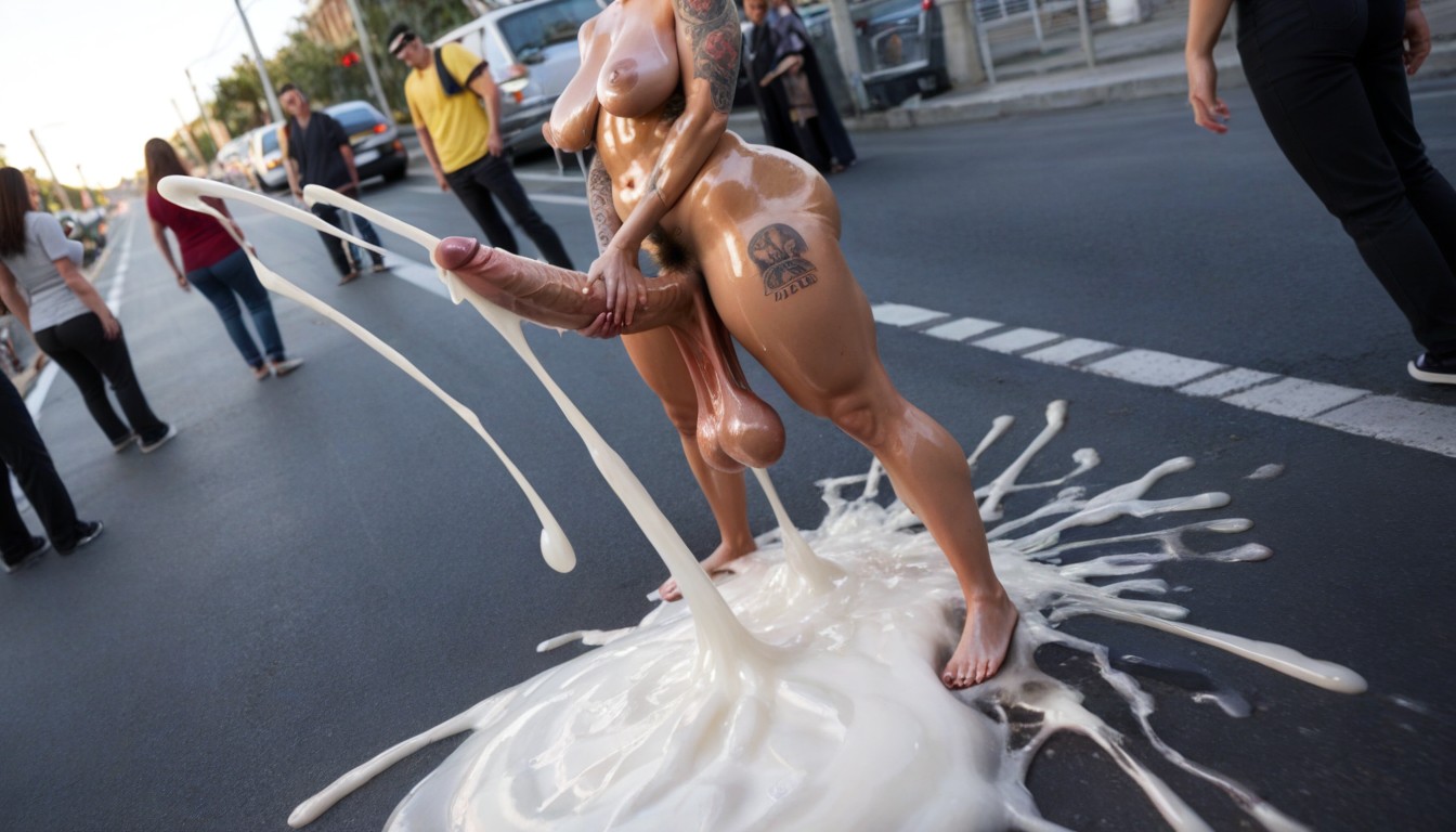 Thick Thighs, Medium Cock, Hyper Cum AI Porn
