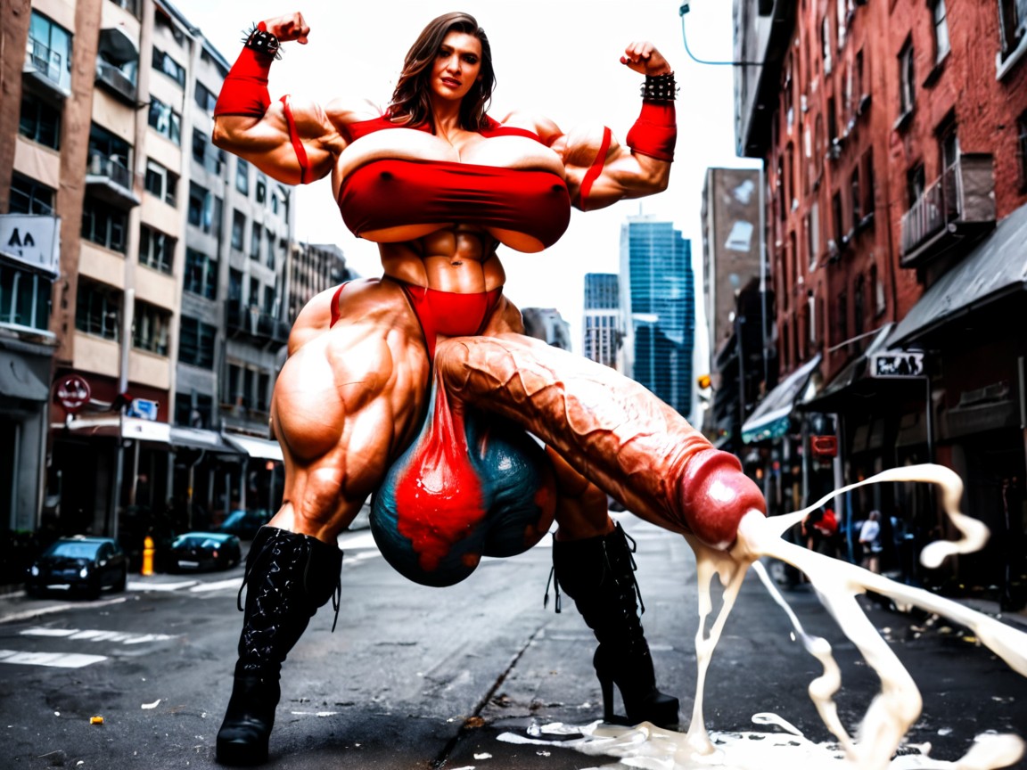 Face Detailed, Muscle Shoulders, High Heels Shemale AI Porn