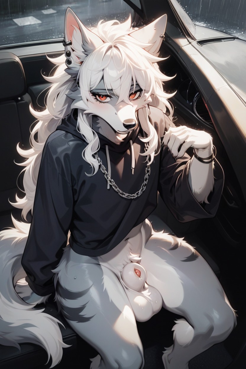 Tired Face, Straight Bangs, Gay Furry AI Porn